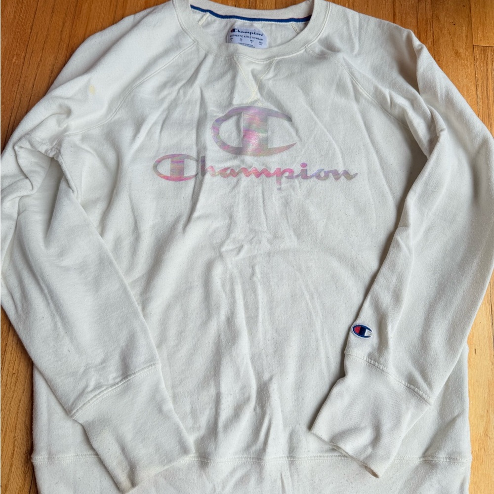 Champion Off-White Sweatshirt with Logo
